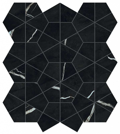 Atlas Concorde Италия Мозаика Marvel Meraviglia Black Origin Hexagon Lapp. (AJQ2)