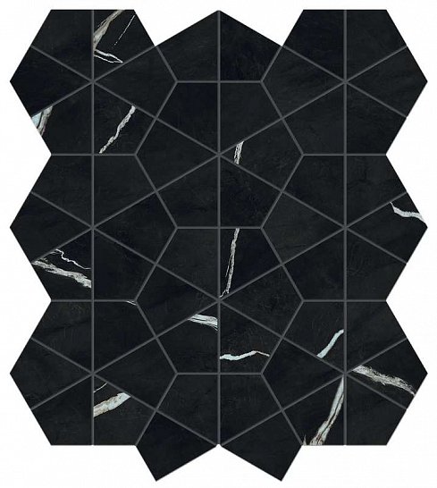 Atlas Concorde Италия Мозаика Marvel Meraviglia Black Origin Hexagon Lapp. (AJQ2)